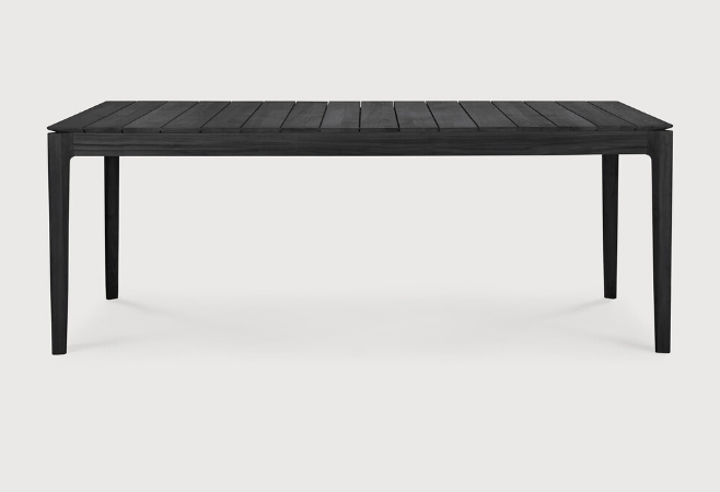 [10277] Table de jardin 200x100cm Teck noir Bok