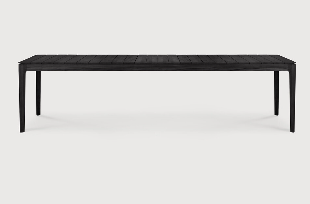 [10279] Table de jardin 300x110cm Teck noir Bok