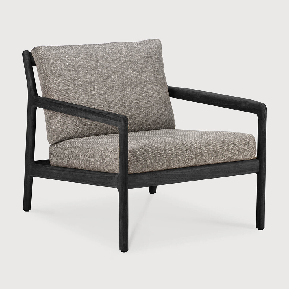 [10234] Fauteuil de jardin 1 place Teck noir / coussin Mocha Jack