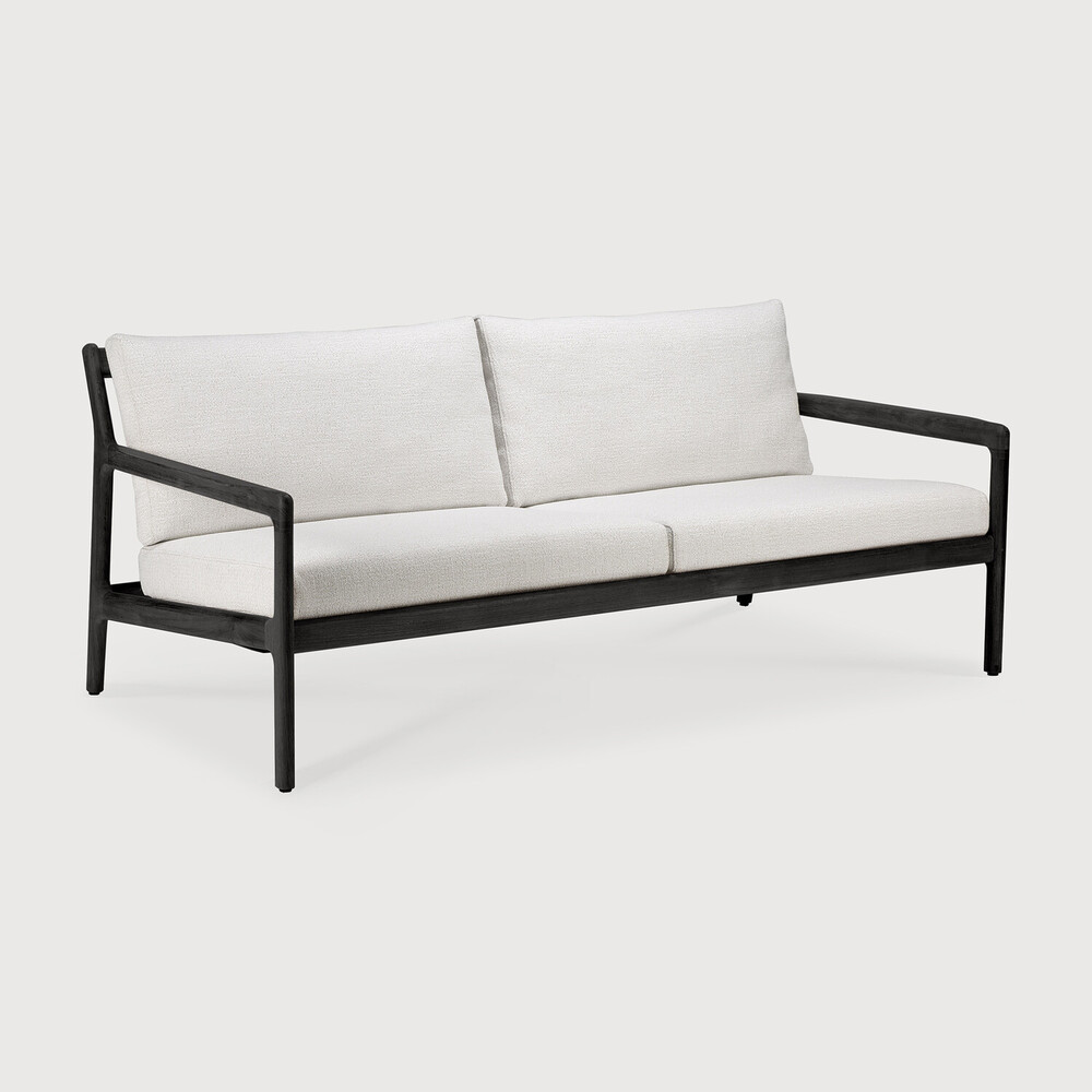 [10232] Canapé 2 places Teck noir / coussin Off White Jack