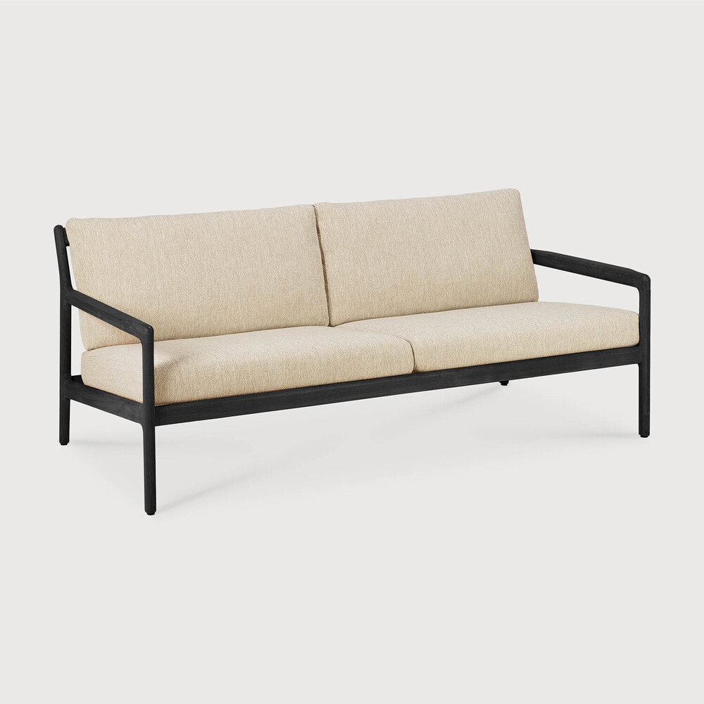 [10229] Canapé 2 places Teck noir / coussin Natural Jack