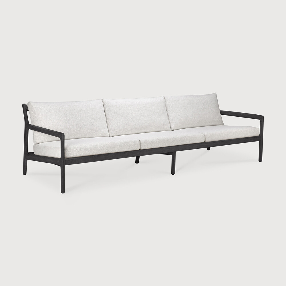 [10233] Canapé 3 places Teck noir / coussin Off White Jack