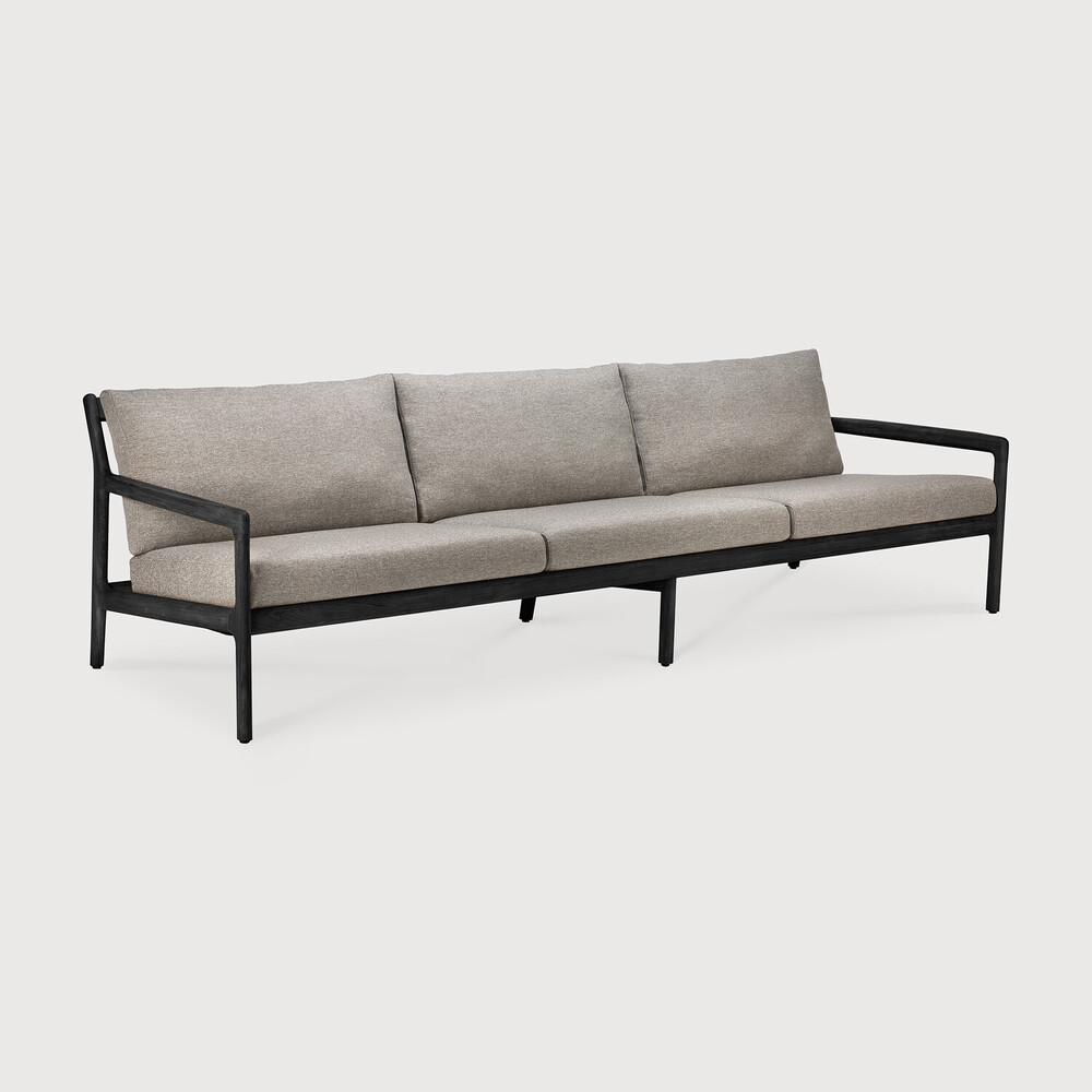 [10236] Canapé 3 places Teck noir/ coussin Mocha Jack
