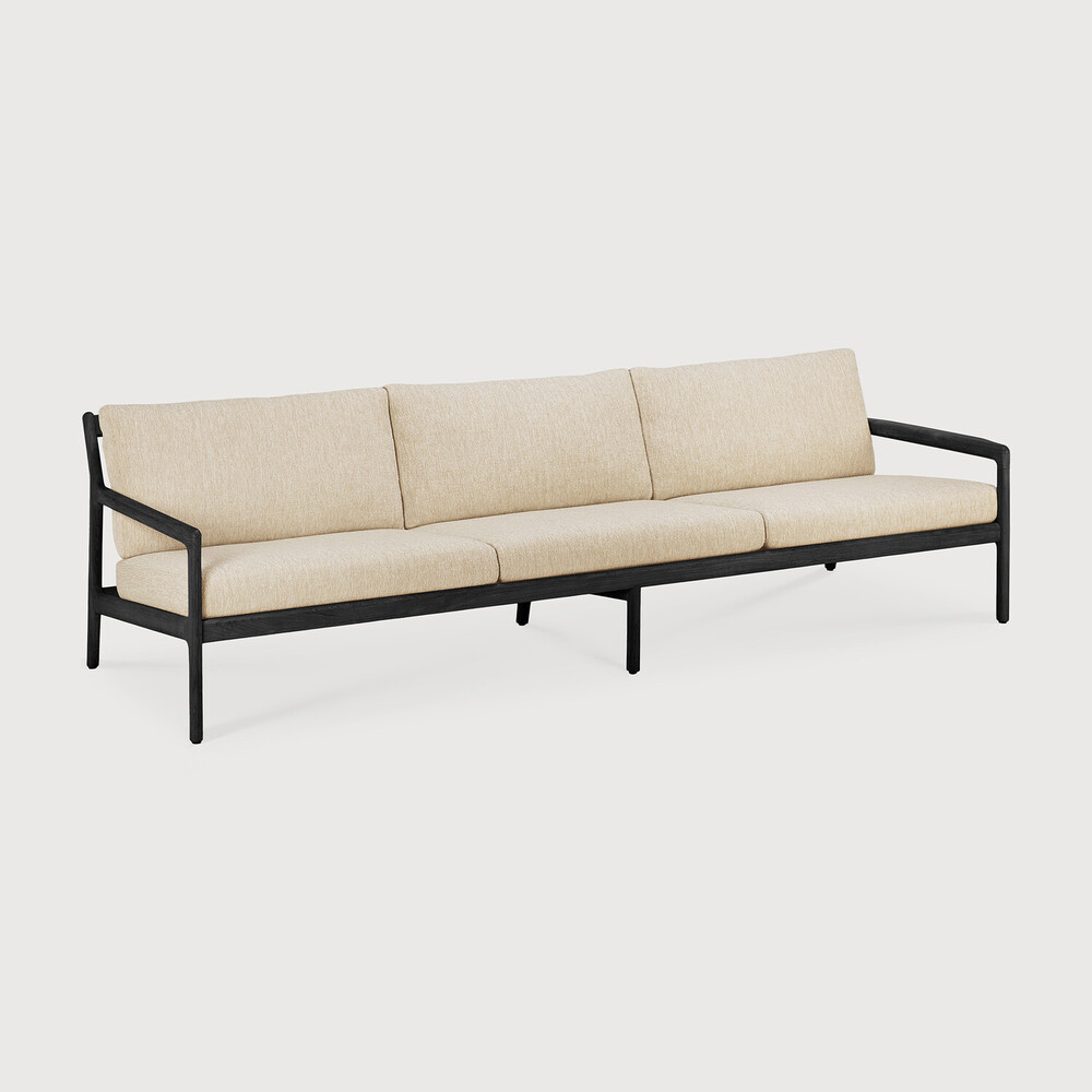 [10230] Canapé 3 places Teck noir / coussin Natural Jack
