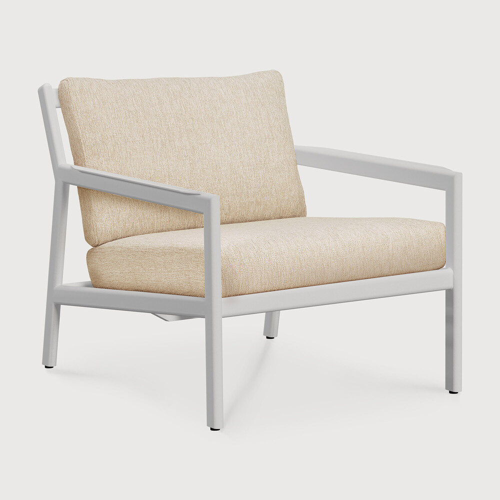 [60152] Fauteuil de jardin 1 place Aluminium blanc  / coussin Natural Jack