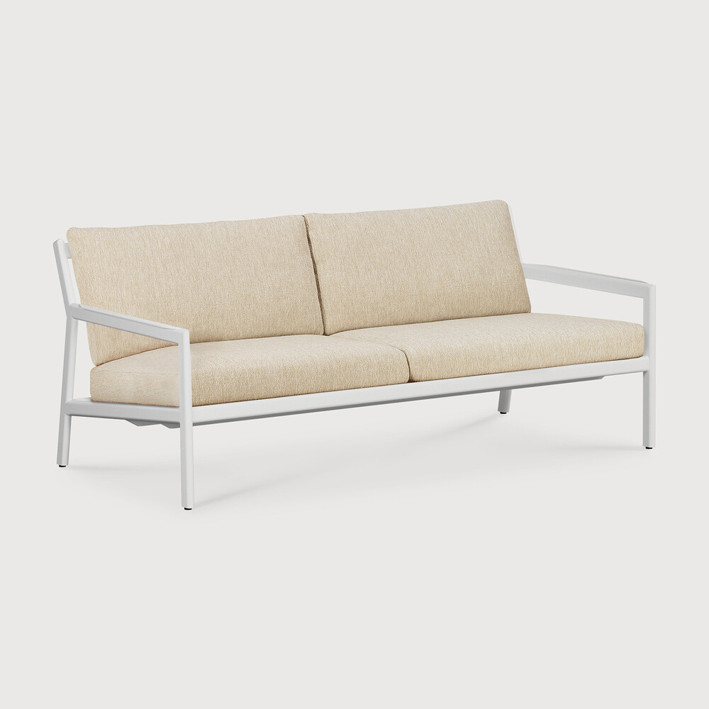 [60157] Canapé 2 places Aluminium blanc  / coussin Natural Jack