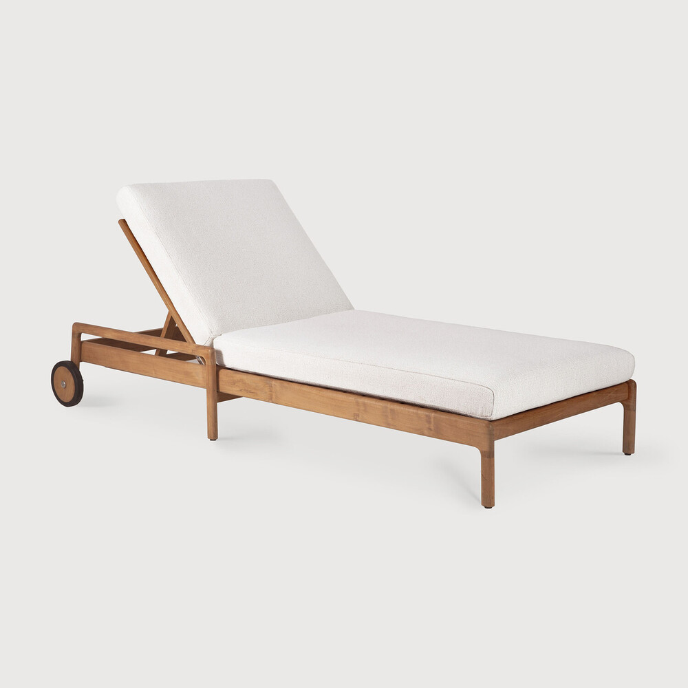 [10331] Chaise longue de jardin Teck / coussin Off White Jack