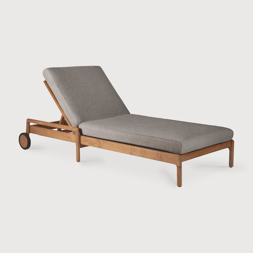 [10332] Chaise longue de jardin Teck / coussin Mocha Jack