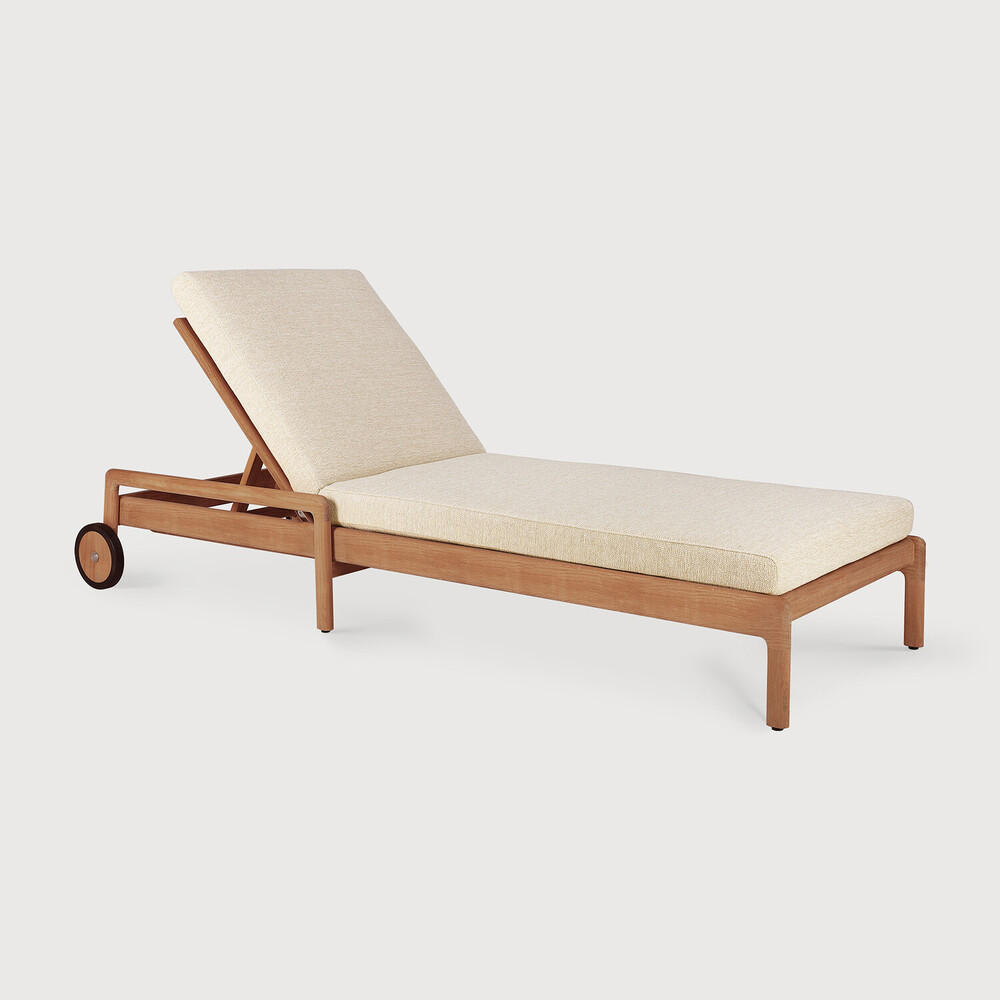 [10333] Chaise longue de jardin Teck  / coussin Natural Jack