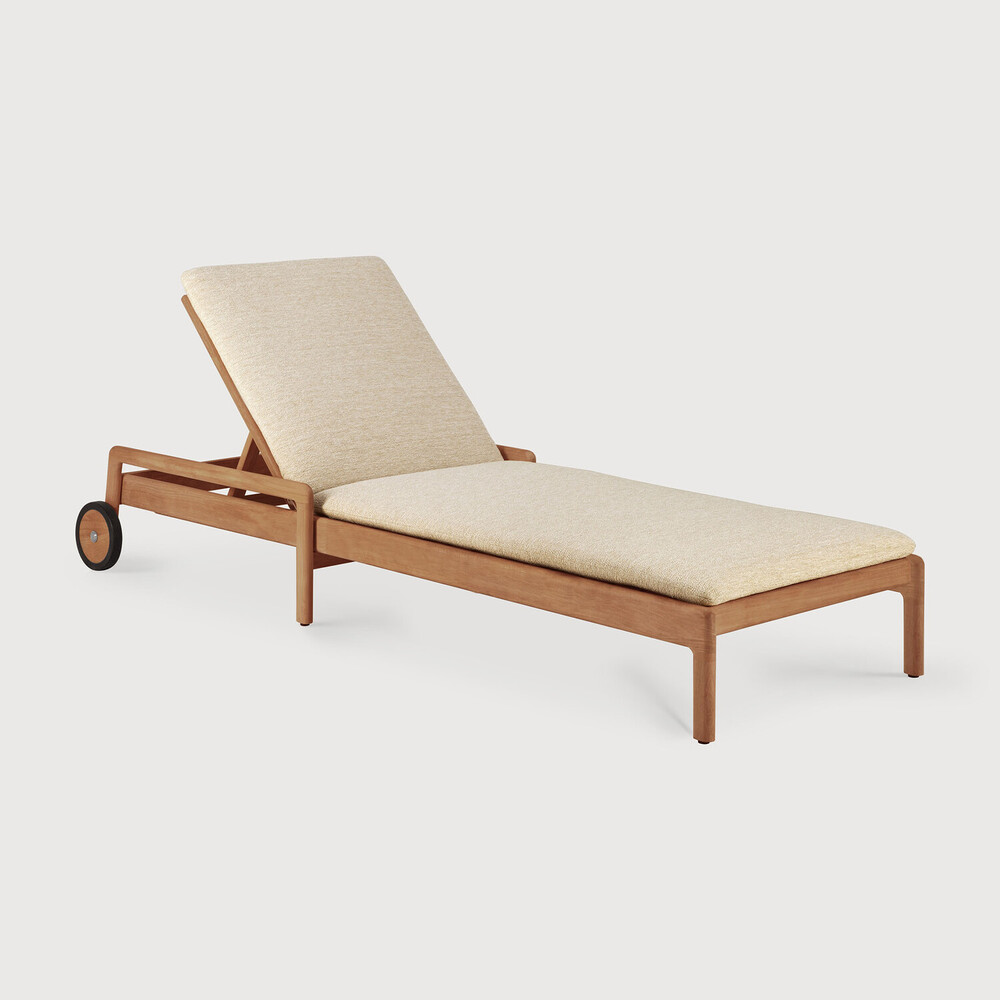 [10338] Chaise longue de jardin Teck / coussin fin Natural Jack