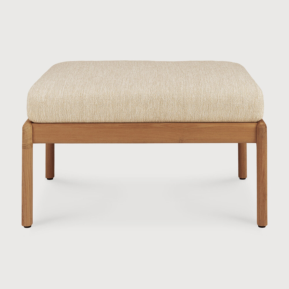 [10247] Repose-pieds de jardin Teck  / coussin Natural Jack