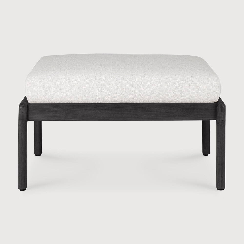 [10238] Repose-pieds de jardin Teck noir / coussin Off White Jack