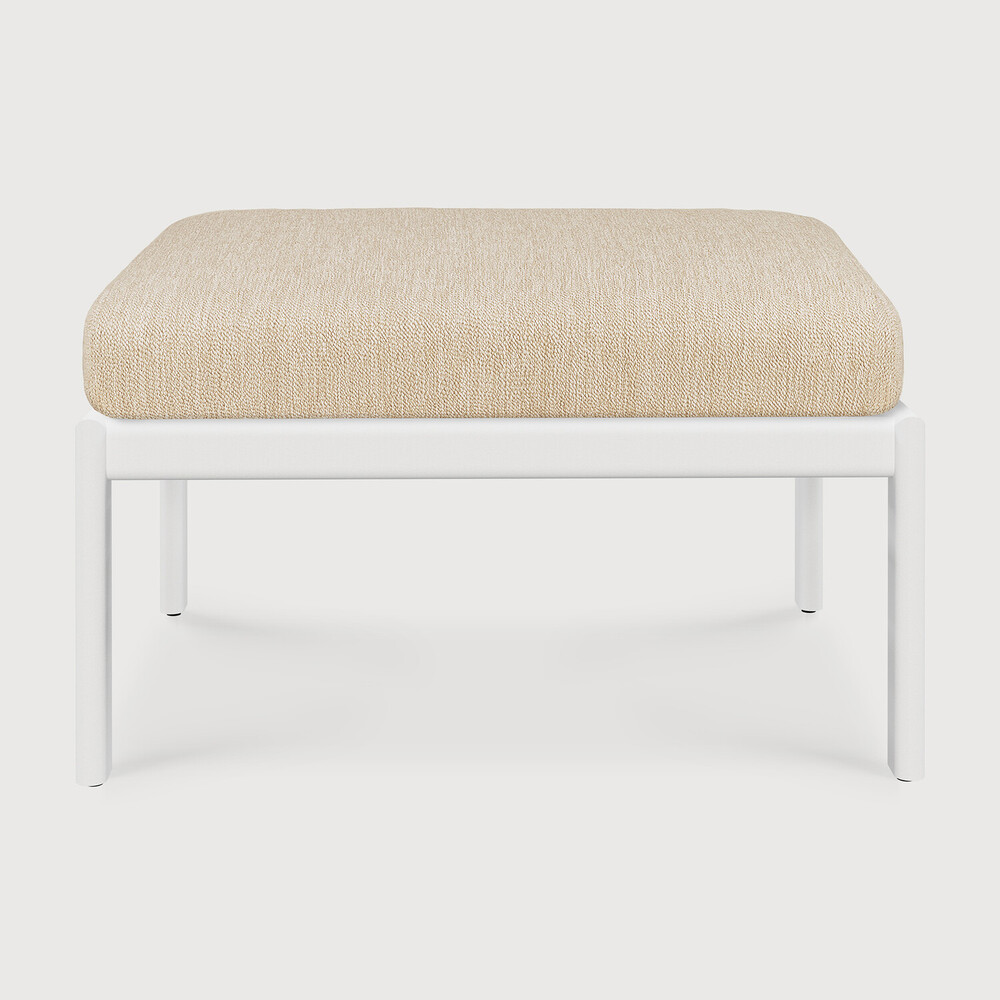 [60147] Repose-pieds de jardin Aluminium blanc  / coussin Natural Jack