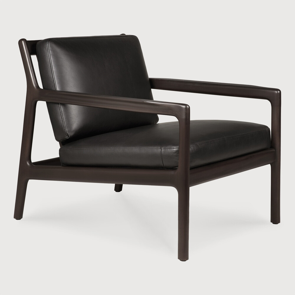[35103] Fauteuil intérieur Acajou brun foncé / Black Leather Jack