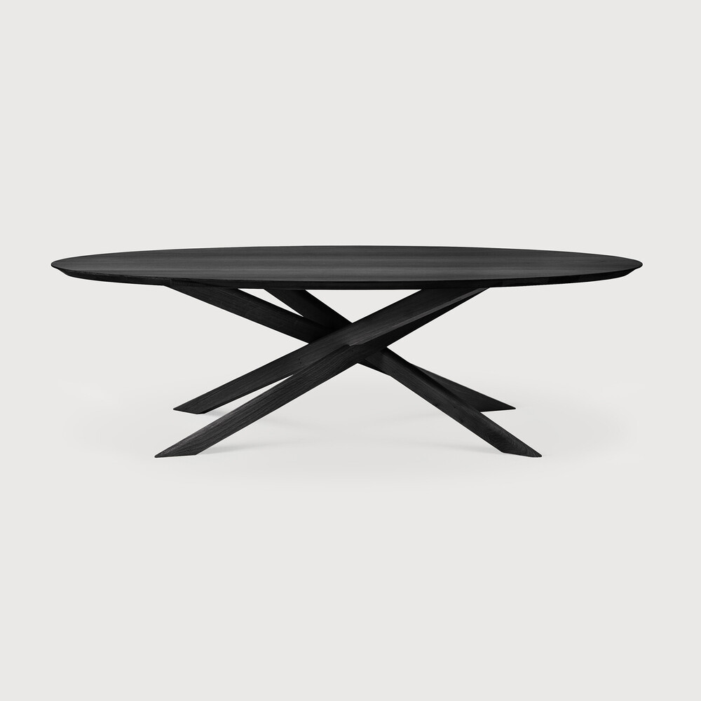 [50186] Table repas 267cm Chêne Noir Mikado