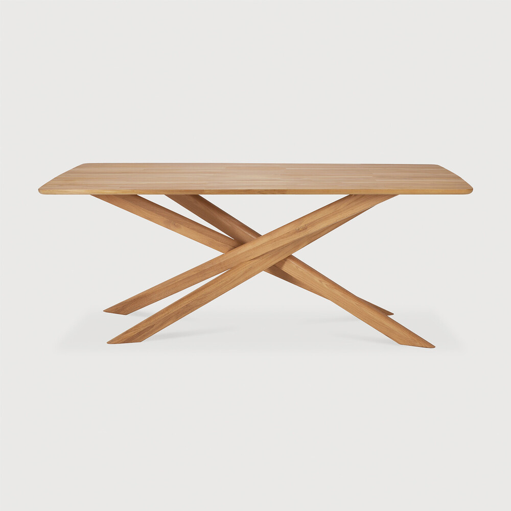 [10273] Table de jardin 203x104cm Teck Mikado