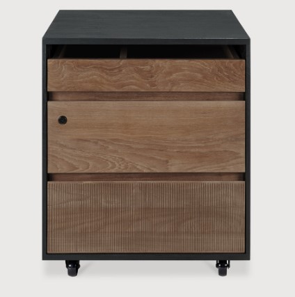 [10127] Caisson 3 tiroirs Teck Brun Oscar