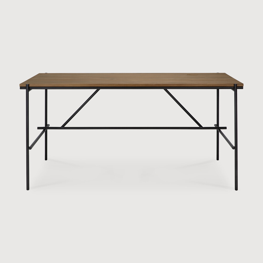 [10129] Bureau 160x80cm Teck Brun Oscar