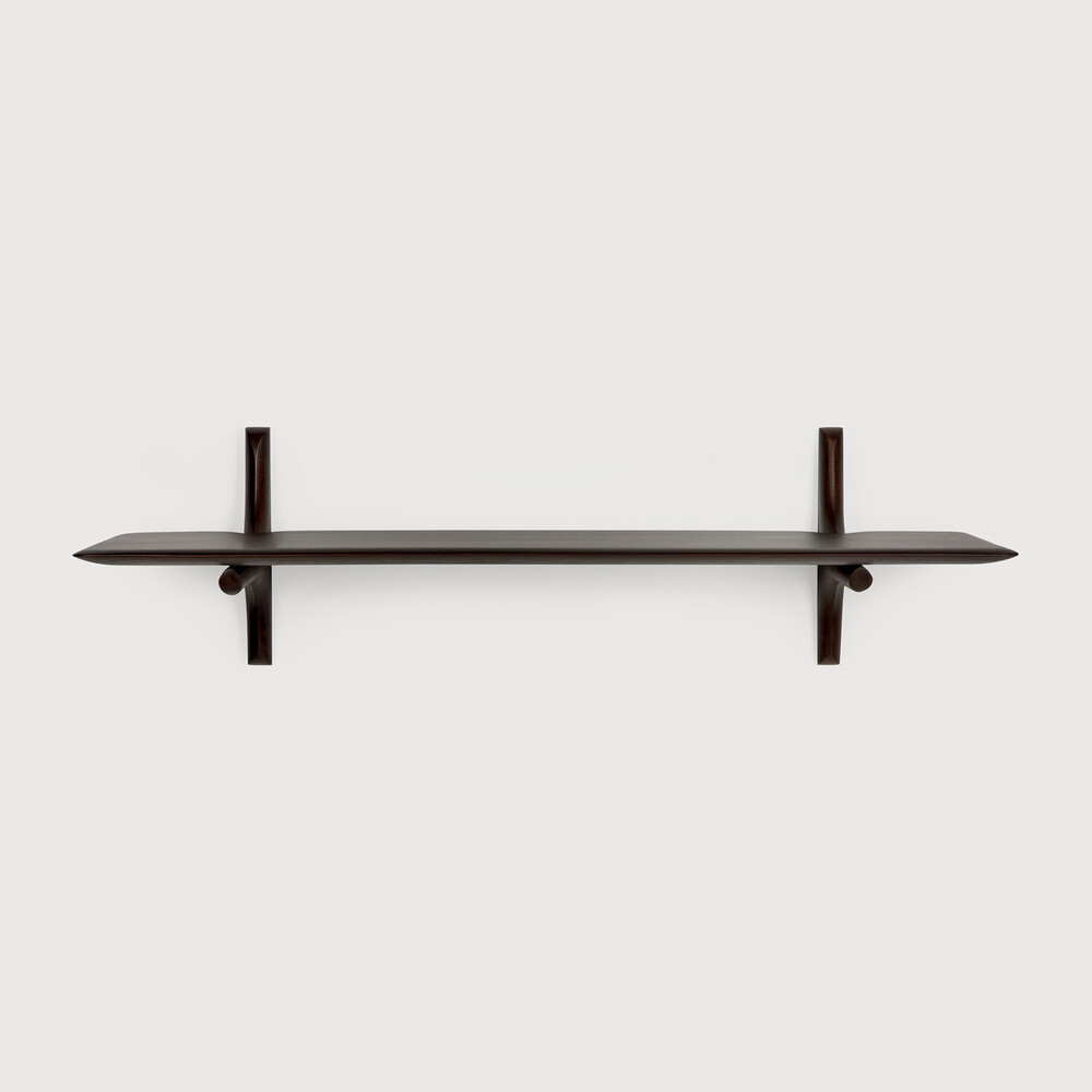 [29792] Etagère murale 100x35x28cm Acajou Brun foncé PI