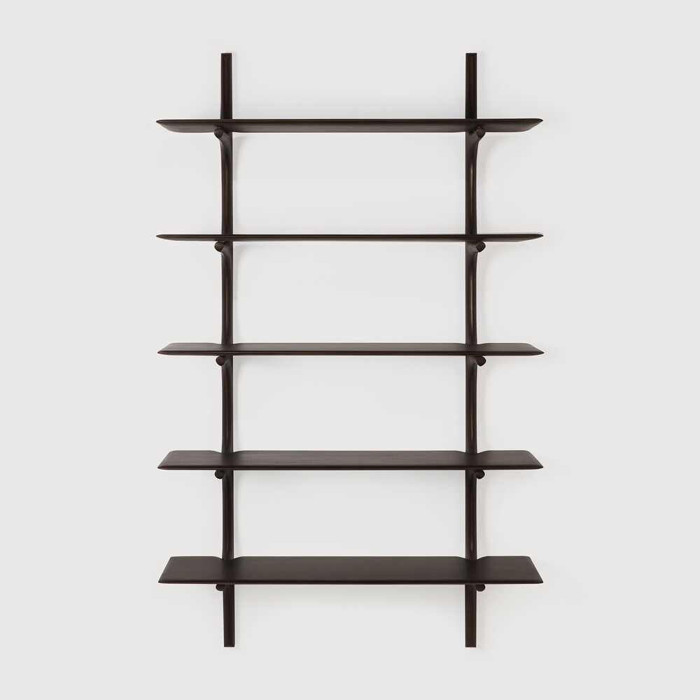 [29789] Etagère murale 5 niveaux Acajou Brun foncé PI